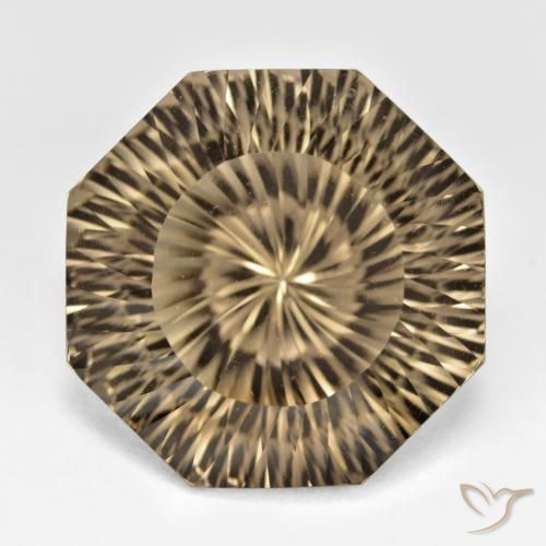 18.50ct Naturel Brun terreux léger Quartz fumé, Taille émeraude, VVS-VS