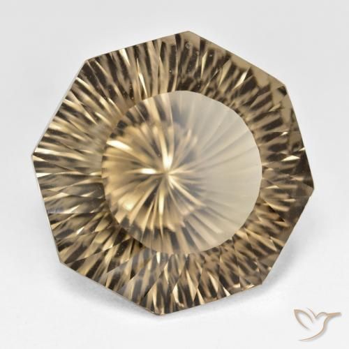 Quartz fumé Brun terreux léger naturelle Octogone / coupe Émeraude, 18.50 ct, VVS-VS