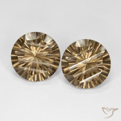 10.25ctw Naturel Brun moyen-léger Quartz fumé, Tour, VS