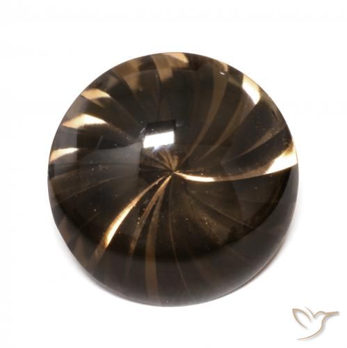 12.11ct Naturel Brun moyen Quartz fumé, Tour, Transparent