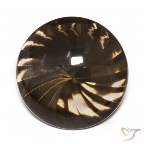 12.28ct Naturel Brun moyen Quartz fumé, Tour, Transparent
