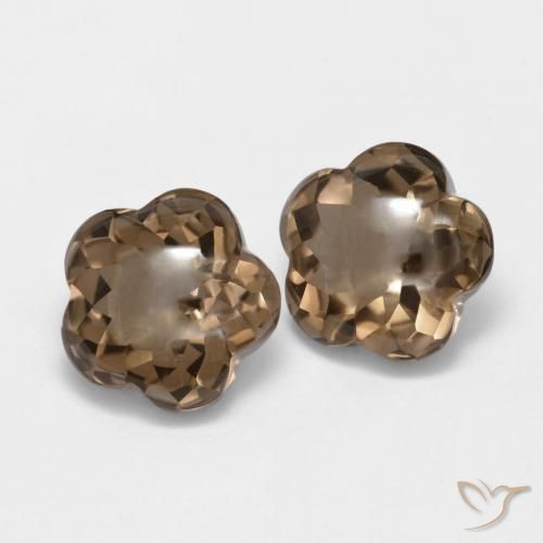 Shop natural 9.94ct Moka léger Quartz fumé gems, Taille Fleur, from Brésil at GemSelect. In stock, global shipping!