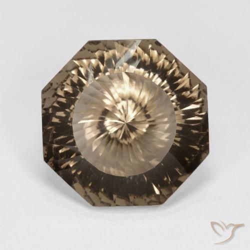 8.82ct Naturel Moka léger Quartz fumé, Taille émeraude, VVS