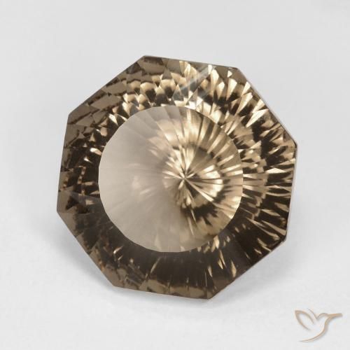 Quartz fumé Moka léger naturelle Octogone / coupe Émeraude, 8.82 ct, VVS