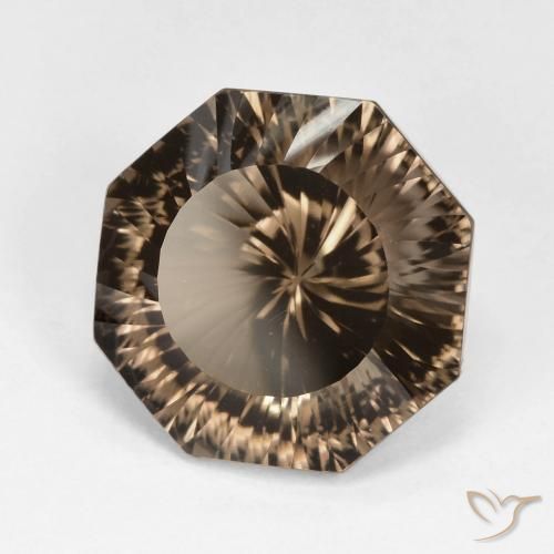 Quartz fumé Marron chaud naturelle Octogone / coupe Émeraude, 9.48 ct, VVS