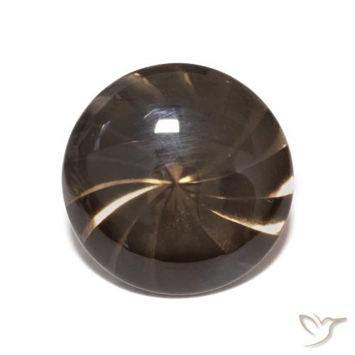 5.04ct Naturel Marron foncé Quartz fumé, Tour, Transparent