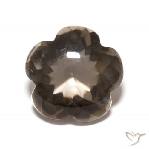 4.98ct Naturel Brun caryer Quartz fumé, Taille Fleur, Transparent