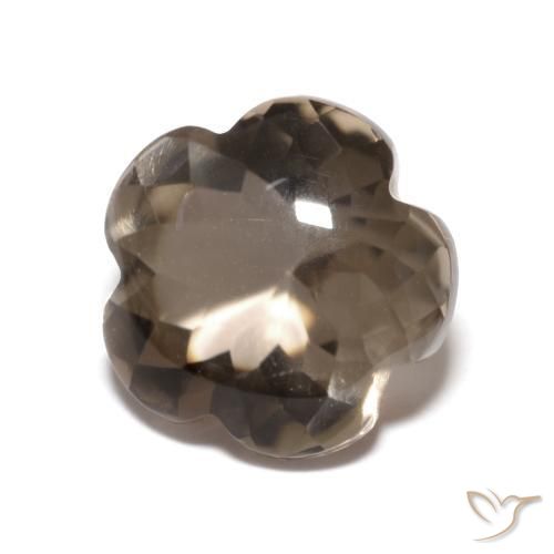 Quartz fumé Brun caryer naturelle Taille Fleur, 4.98 ct, Transparent