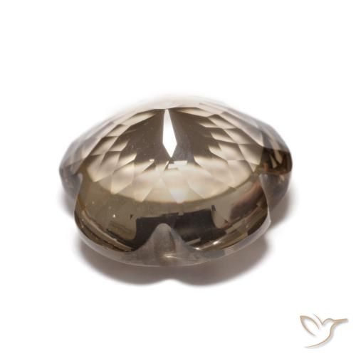 Quartz fumé Brun caryer naturelle Taille Fleur, 4.98 ct, Transparent
