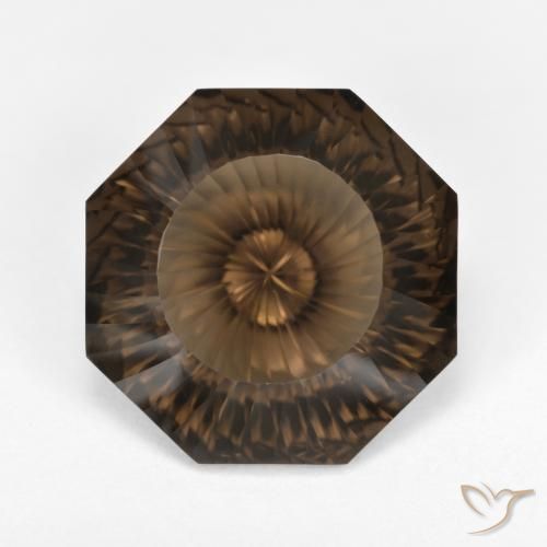 7.48ct Naturel Brun caryer Quartz fumé, Taille émeraude, VVS