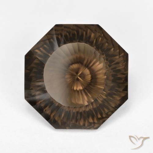 Quartz fumé Brun caryer naturelle Octogone / coupe Émeraude, 7.48 ct, VVS
