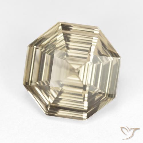 Quartz fumé Brun pâle naturelle Octogone / coupe Émeraude, 5.82 ct, VVS