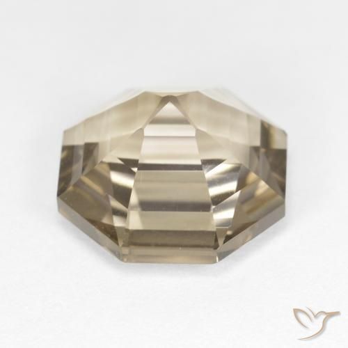 Quartz fumé Brun pâle naturelle Octogone / coupe Émeraude, 5.82 ct, VVS