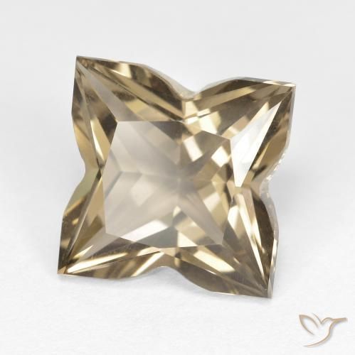 Quartz fumé Brun jaune léger naturelle Fantaisie, 4.26 ct, VVS