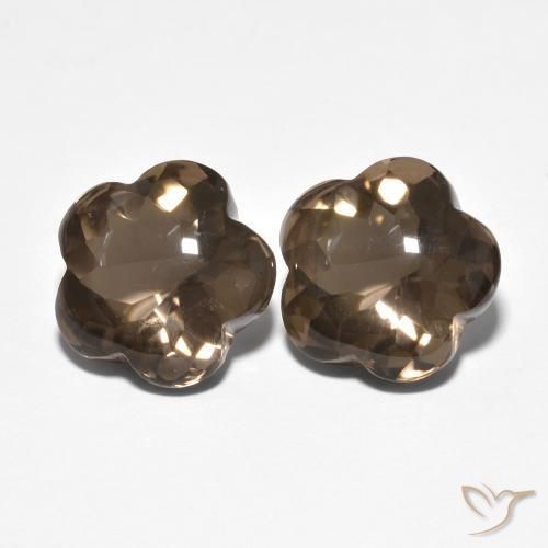 Shop natural 9.81ct Marron ambré Quartz fumé gems, Taille Fleur, from Brésil at GemSelect. In stock, global shipping!