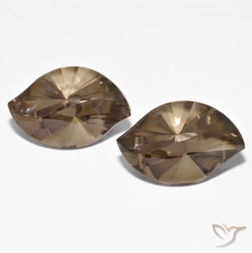 20.96ctw Naturel Moka léger Quartz fumé, Marquise, Transparent
