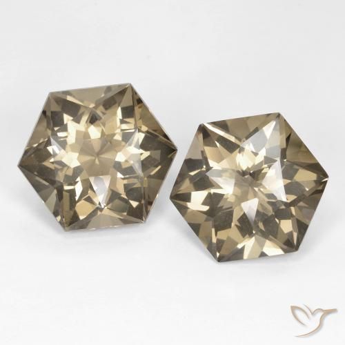 18.92ctw Naturel Brun jaune léger Quartz fumé, Fantaisie, VS