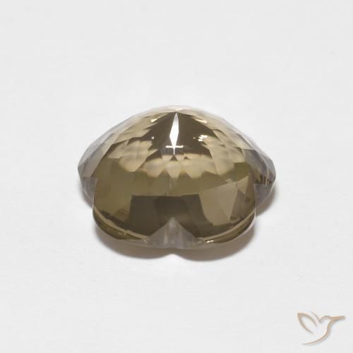 Quartz fumé Brun tortilla léger naturelle Taille Fleur, 4.38 ct, Transparent