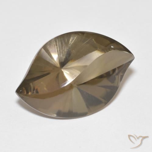 Quartz fumé Marron chaud naturelle Marquise, 10.70 ct, Transparent