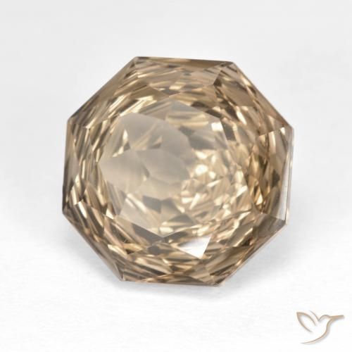 Quartz fumé Bois brun naturelle Octogone / coupe Émeraude, 6.43 ct, VVS