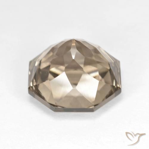 Quartz fumé Bois brun naturelle Octogone / coupe Émeraude, 6.43 ct, VVS