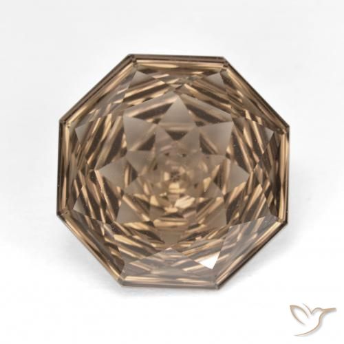 7.84ct Naturel Marron clair Quartz fumé, Taille émeraude, VVS