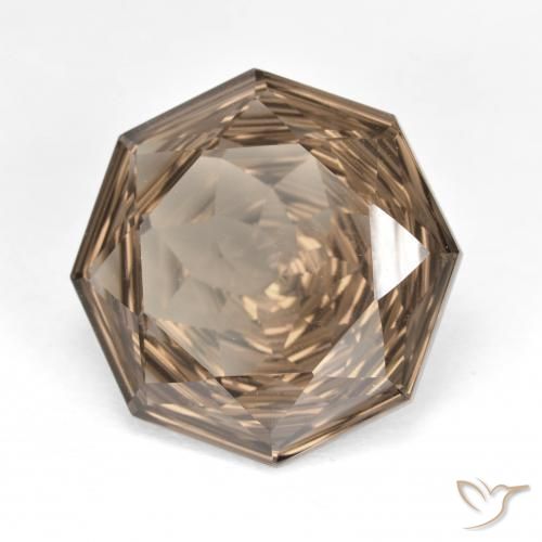 Quartz fumé Marron clair naturelle Octogone / coupe Émeraude, 7.84 ct, VVS