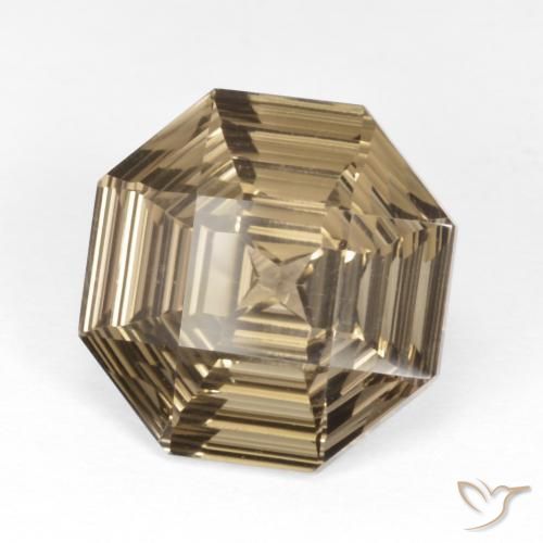 Quartz fumé Brun moka naturelle Octogone / coupe Émeraude, 5.52 ct, VVS