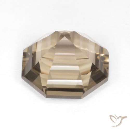 Quartz fumé Brun moka naturelle Octogone / coupe Émeraude, 5.52 ct, VVS