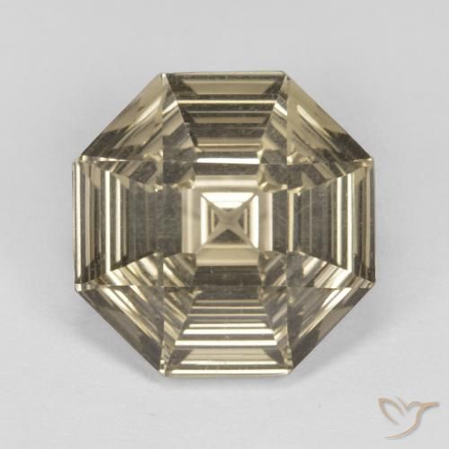 6.28ct Naturel Brun jaune léger Quartz fumé, Taille émeraude, VVS