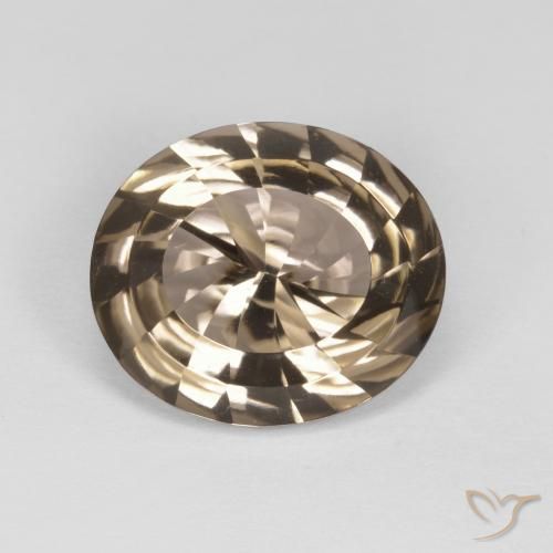 6.74ct Naturel Brun moyen-léger Quartz fumé, ovale, VVS