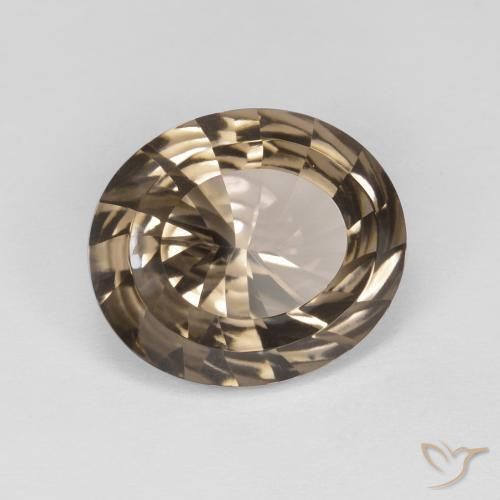 Quartz fumé Brun moyen-léger naturelle ovale, 6.74 ct, VVS