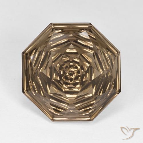 10.67ct Naturel Brun moyen-léger Quartz fumé, Taille émeraude, VVS