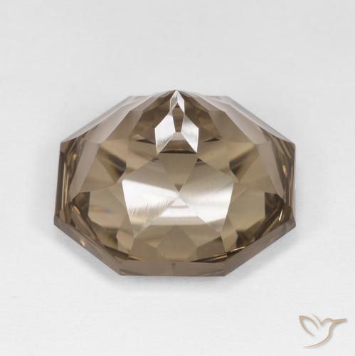 Quartz fumé Brun moyen-léger naturelle Octogone / coupe Émeraude, 10.67 ct, VVS