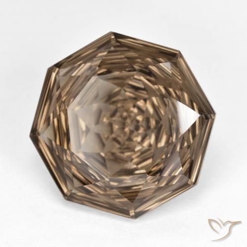 Quartz fumé Marron chaud naturelle Octogone / coupe Émeraude, 8.80 ct, VVS