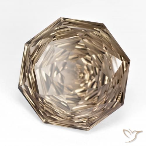 Quartz fumé Bois brun naturelle Octogone / coupe Émeraude, 13.00 ct, VVS