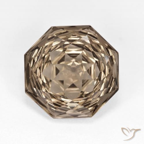 5.76ct Naturel Marron chaud Quartz fumé, Taille émeraude, VVS