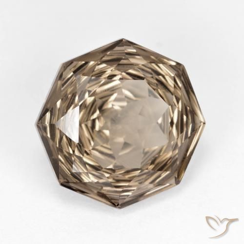 Quartz fumé Marron chaud naturelle Octogone / coupe Émeraude, 5.76 ct, VVS