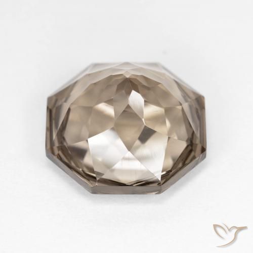 Quartz fumé Marron chaud naturelle Octogone / coupe Émeraude, 5.76 ct, VVS