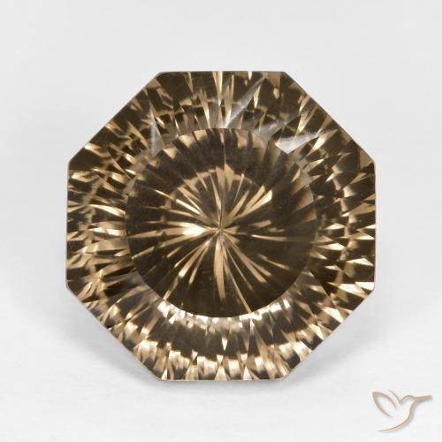 9.62ct Naturel Brun moyen-léger Quartz fumé, Taille émeraude, VVS