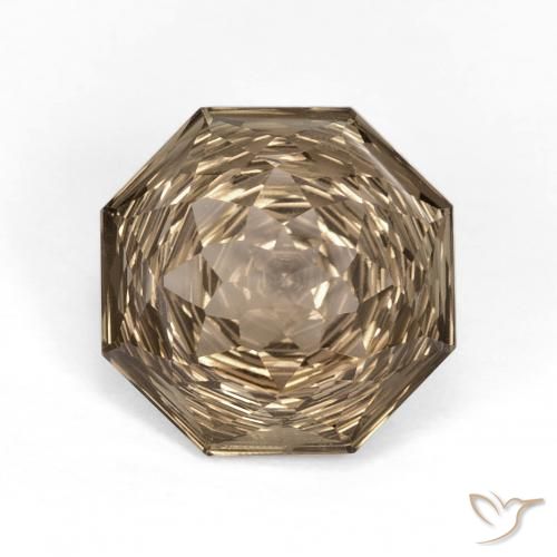 5.74ct Naturel Moka léger Quartz fumé, Taille émeraude, VVS
