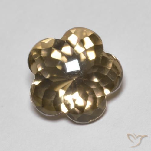Quartz fumé Brun moyen-léger naturelle Taille Fleur, 4.55 ct, Transparent
