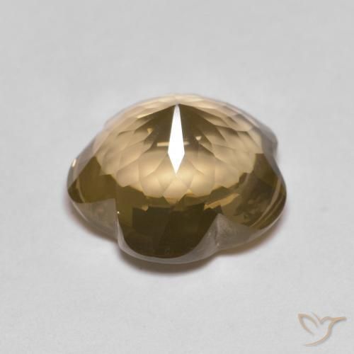 Quartz fumé Brun moyen-léger naturelle Taille Fleur, 4.55 ct, Transparent