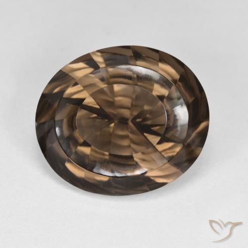 6.58ct Naturel Brun chocolat Quartz fumé, ovale, VVS
