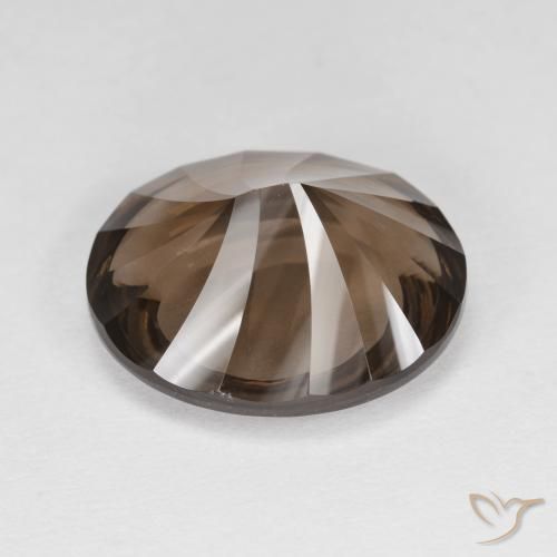 Quartz fumé Brun chocolat naturelle ovale, 6.58 ct, VVS