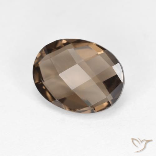 Quartz fumé Marron clair naturelle ovale, 1.74 ct, VVS-VS
