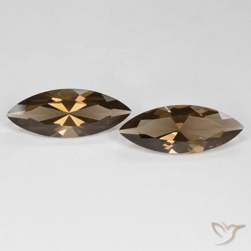 6.02ctw Naturel Marron chaud Quartz fumé, Marquise, VVS