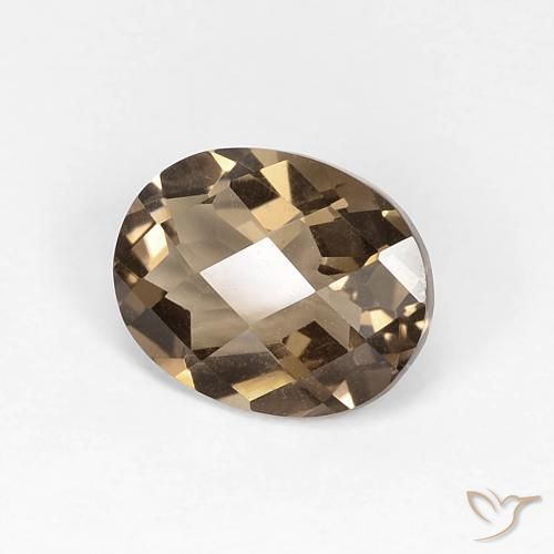 Quartz fumé Brun moka naturelle ovale, 2.45 ct, VVS-VS