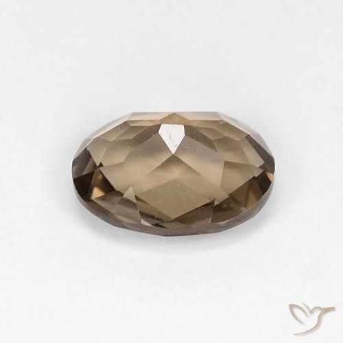 Quartz fumé Brun moka naturelle ovale, 2.45 ct, VVS-VS