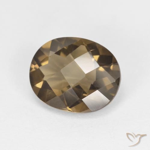 Quartz fumé Brun café léger naturelle ovale, 2.35 ct, VVS